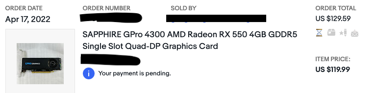 rx 550 order page
